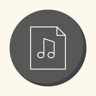 Bir parça kağıt notları, bir vektör dairesel doğrusal simgesi ile birim, bir basit renk değişikliği yanılsaması bir resimle