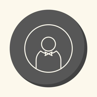 Papyon, vektör yuvarlak yanılsaması birim, bir basit renk değişimi ile doğrusal simgesi olan bir adam avatar silueti