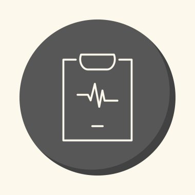 Kardiyogram bir yaprak, bir vektör dairesel doğrusal simgesi, basit bir renk değişikliği