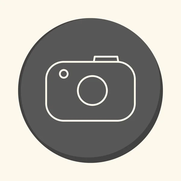 Stylized camera, vector round linear icon, simple color change — Stock Vector