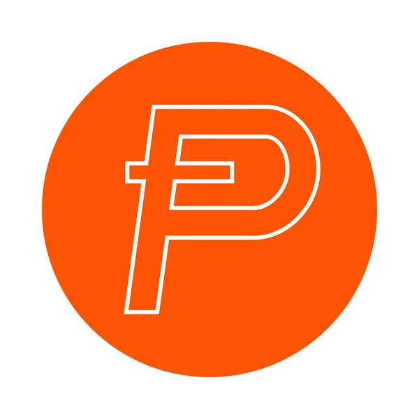 Symbool van digitale crypto valuta Potcoin, monochroom ronde lijn pictogram, vlakke stijl, eenvoudige kleurverandering — Stockvector