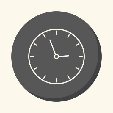 Okul duvar saati, birim, okul sitesi veya kitapçık için bir öğe yanılsama ile vektör dairesel satırı simgesi