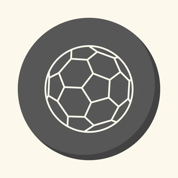Bola de futebol, vetor redondo ícone linear com uma ilusão de volume, um elemento para o seu site da escola ou livreto — Vetor de Stock