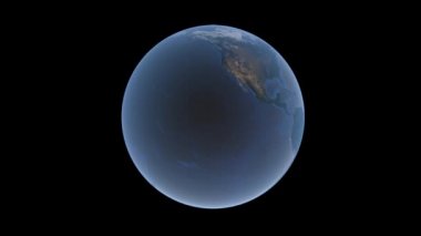 Mavi Dünya küre siyah bir arka plan üzerinde ayrı tut, 3d render, Nasa tarafından döşenmiş bu görüntü unsurları döner.