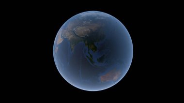 Güneydoğu Asya, Oceania ve Avustralya Dünya Top, izole küre, 3d render üzerinde.