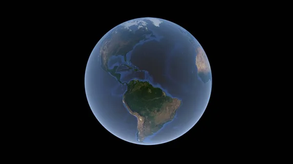 Océano Atlántico entre Europa, África y América en la bola de la Tierra, globo aislado, representación 3D . — Foto de Stock