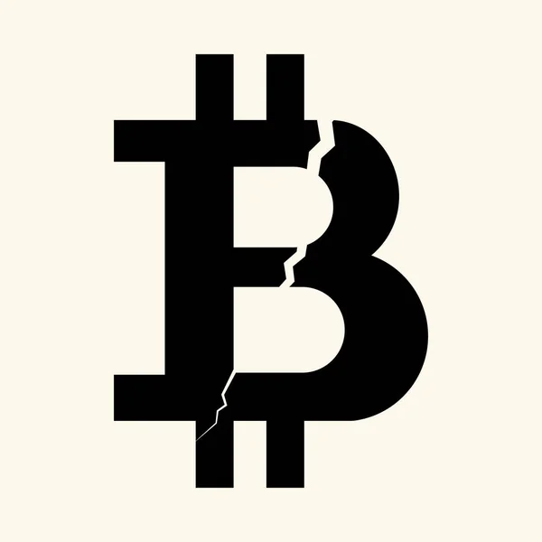 A szimbólum a digitális crypto valuta bitcoin egy kiváló, a jobb felső részében. — Stock Vector