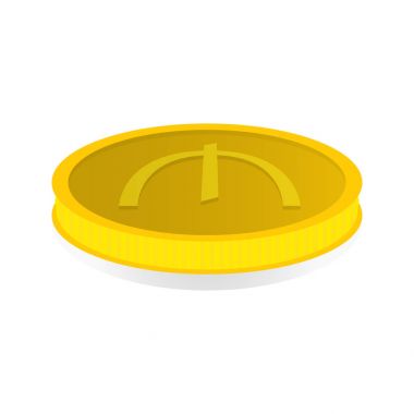 Azerbaycan Manatı, azn sembolü ile altın sikke vektör çizim