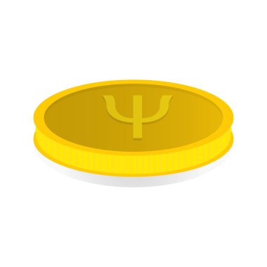 Sembol cryptocurrency Primecoin ile altın sikke vektör çizim