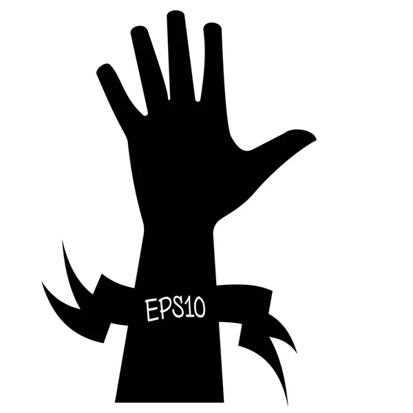 Beşli bir kurdele beyaz zemin üzerine yazmak için bir demet siyah bir siluet vektör çizim