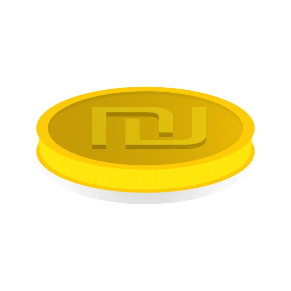 Vektor-Illustration einer Goldmünze mit dem Symbol des Schekel — Stockvektor