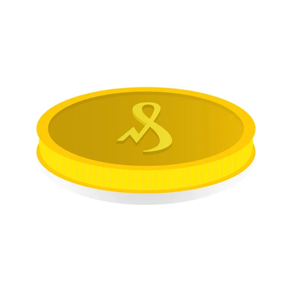 Vector illustration of a gold coin with symbol of pfennig — Stock Vector