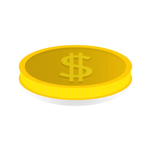 Vector illustration of a gold coin with symbol of real — Stock Vector
