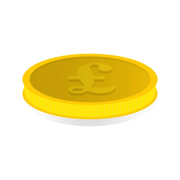 Золотая монета с изображением векторной иллюстрации фунта — стоковый вектор