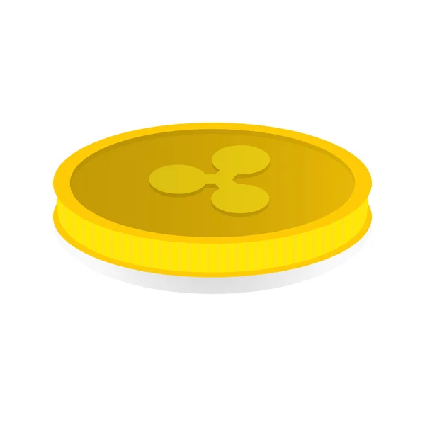 Ilustracja wektorowa złotą monetę z kryptowaluta symbol Ripple — Wektor stockowy