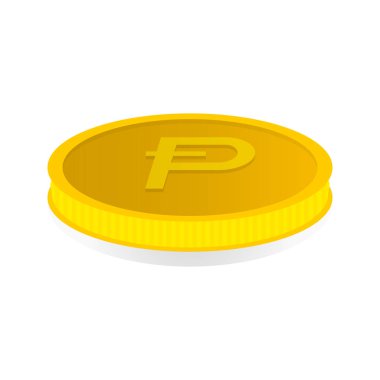 Sembol cryptocurrency Potcoin ile altın sikke vektör çizim