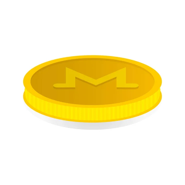Vektor-Illustration einer Goldmünze mit dem Symbol Kryptowährung Monero — Stockvektor