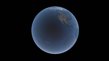 Pasifik Okyanusu ve Kuzey Amerika Dünya Top, siyah bir arka plan, 3d render izole küre üzerinde.