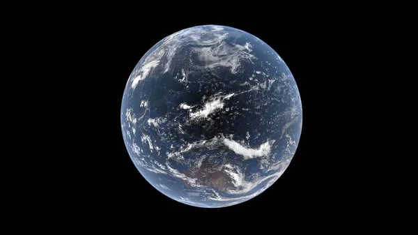 Océanos Índico y Pacífico, Australia, Asia y Oceanía detrás de las nubes en un globo realista, Tierra aislada, representación 3d, elementos de esta imagen son decorados por la NASA . — Foto de Stock
