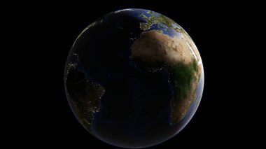 Dünya ' daki şehirler Afrika sabah ve Amerika gece ışıkları