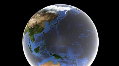 Dünya Küre, Kore Yarımadası, 3d render, bu görüntü içine belgili tanımlık fotoğraf makinesi ishal Nasa tarafından döşenmiş