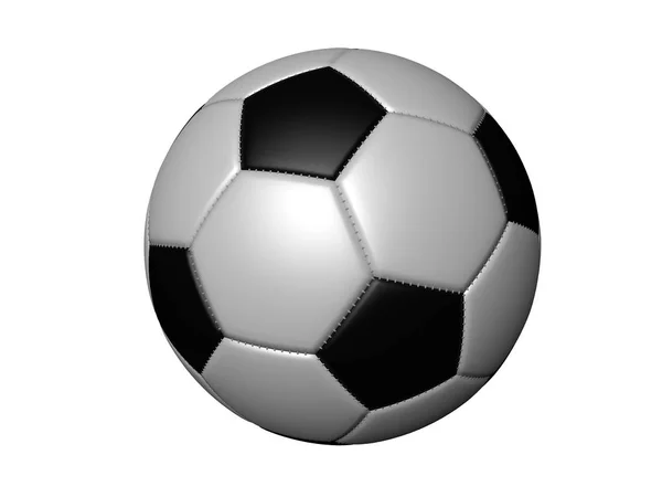 Realistische isolierte Fußballkugel auf weißem Hintergrund ohne Schatten, 3D-Darstellung. — Stockfoto