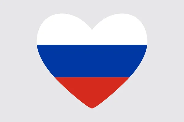 Hjärta i färger av ryska flaggan, vektor. — Stock vektor