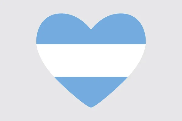 Καρδιά στα χρώματα της σημαίας της Αργεντινής, διάνυσμα. — Διανυσματικό Αρχείο