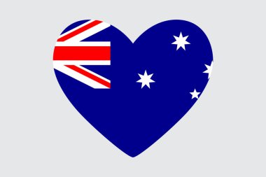 Kalp renkleri ve sembolleri Avustralya bayrağı, vektör
