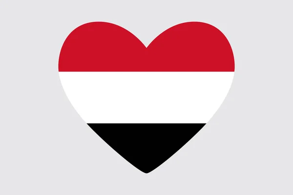 Corazón en colores de la bandera de Egipto, vector . — Vector de stock