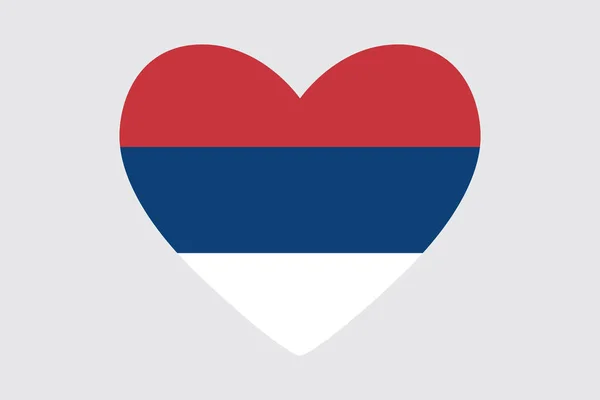 セルビアの国旗の色のハート、ベクトル. — ストックベクタ
