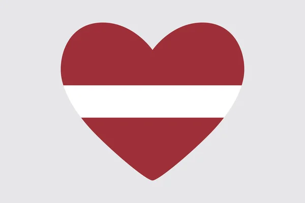 Καρδιά στα χρώματα της σημαίας της Λετονίας, διάνυσμα. — Διανυσματικό Αρχείο