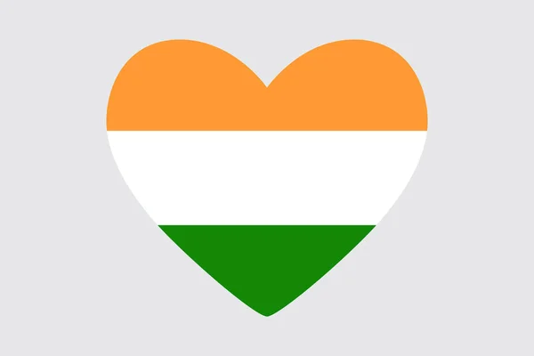 Heart in kleuren van de vlag van India, vector. — Stockvector