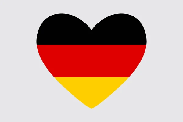 Herz in den Farben der Deutschlandfahne, Vektor — Stockvektor