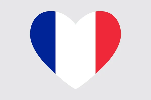 Herz in den Farben der französischen Flagge, Vektor — Stockvektor