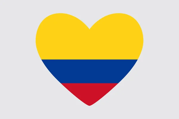 A Kolumbia lobogó szerinti színben-szív, vektor. — Stock Vector