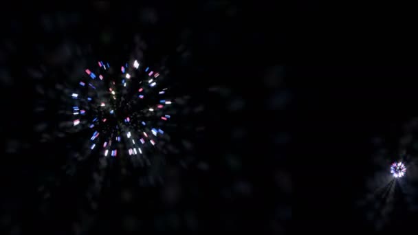 Fuochi Artificio Vittoria Nel Cielo Notturno Buio — Video Stock