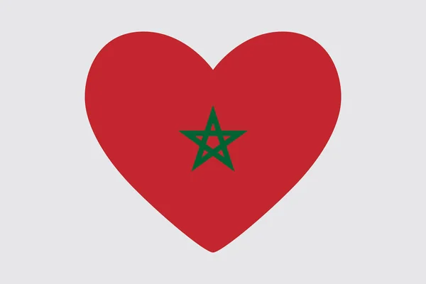 Serce w kolorach flagi Maroko, wektor. — Wektor stockowy