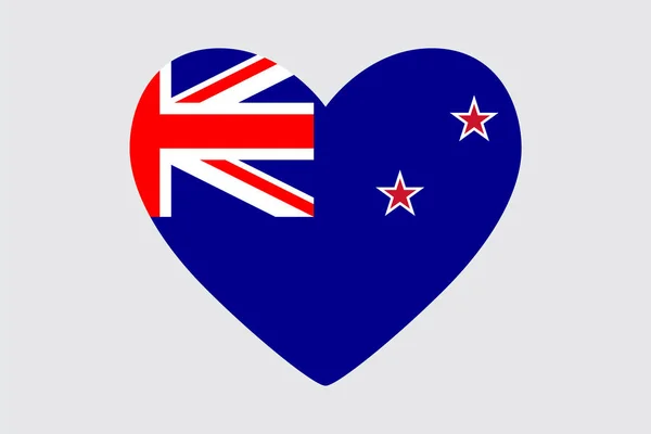 Coeur aux couleurs du drapeau néo-zélandais, vecteur . — Image vectorielle