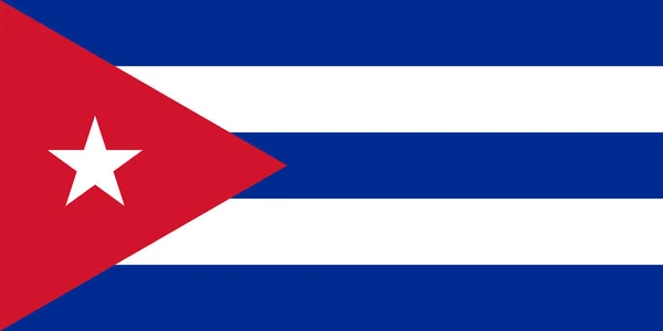 Drapeau de Cuba en couleurs nationales avec un triangle et une étoile, vecteur . — Image vectorielle