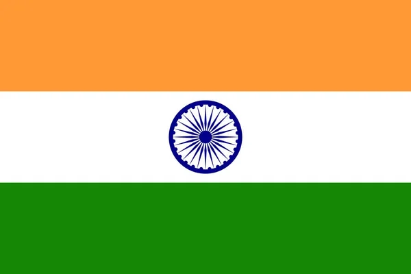 Σημαία της Ινδίας σε εθνικά χρώματα, διάνυσμα. — Διανυσματικό Αρχείο