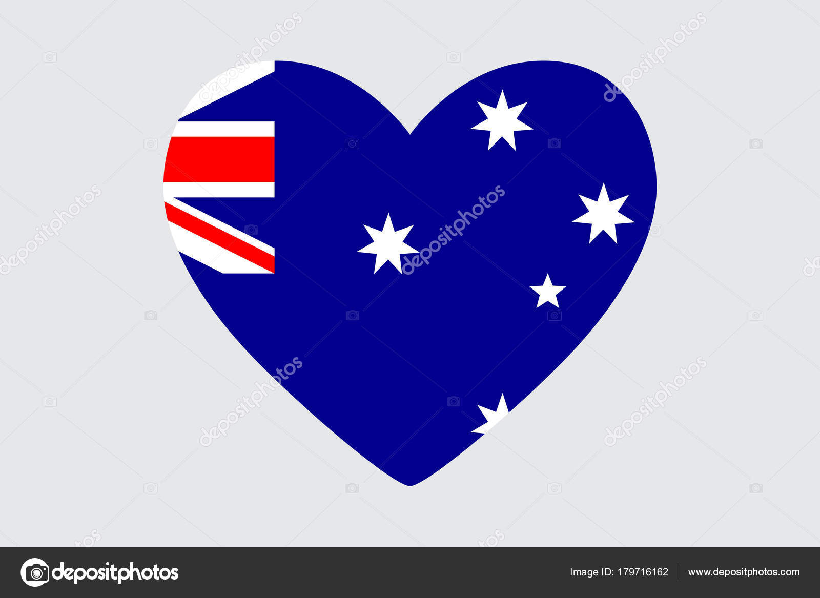 Heart Of The Colors Of The Flag Of Australia Stock Vector