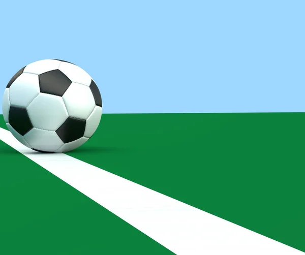 Fotbalový míč překročí brankovou čáru — Stock fotografie