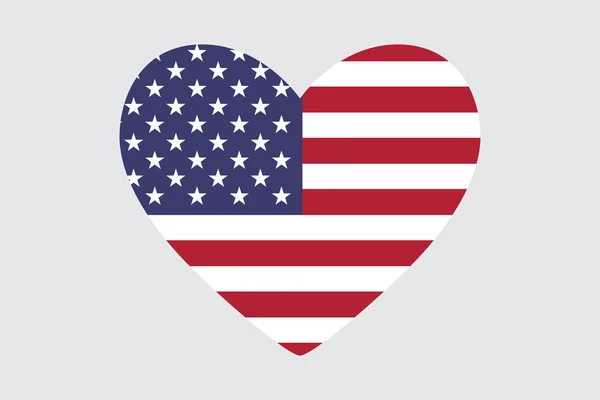 Καρδιά από τα χρώματα της σημαίας ΗΠΑ. — Διανυσματικό Αρχείο