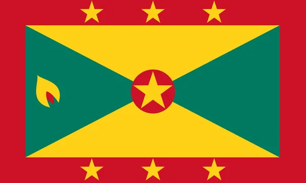 Grenada Ulusal renklerde bayrak, vektör. — Stok Vektör