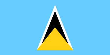 Saint Lucia Ulusal renklerde bayrak, vektör.