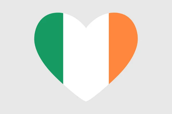 爱尔兰国旗的颜色的心脏, 媒介. — 图库矢量图片