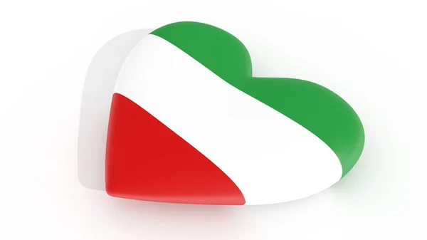 Corazón en los colores de Irán, sobre un fondo blanco, representación 3d . — Foto de Stock