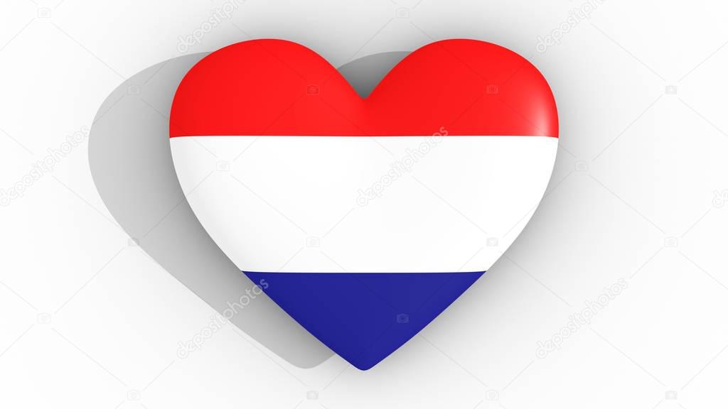 Herz in den Farben der Kroatien-Flagge auf einem weißen ...