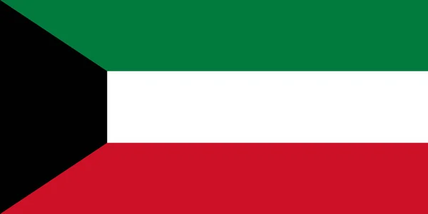 Bandeira em cores do Kuwait, imagem vetorial . — Vetor de Stock